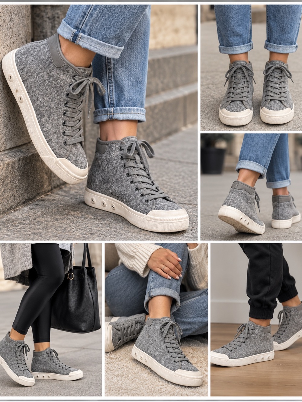 rag & bone Gray High-Top Felt Sneakers